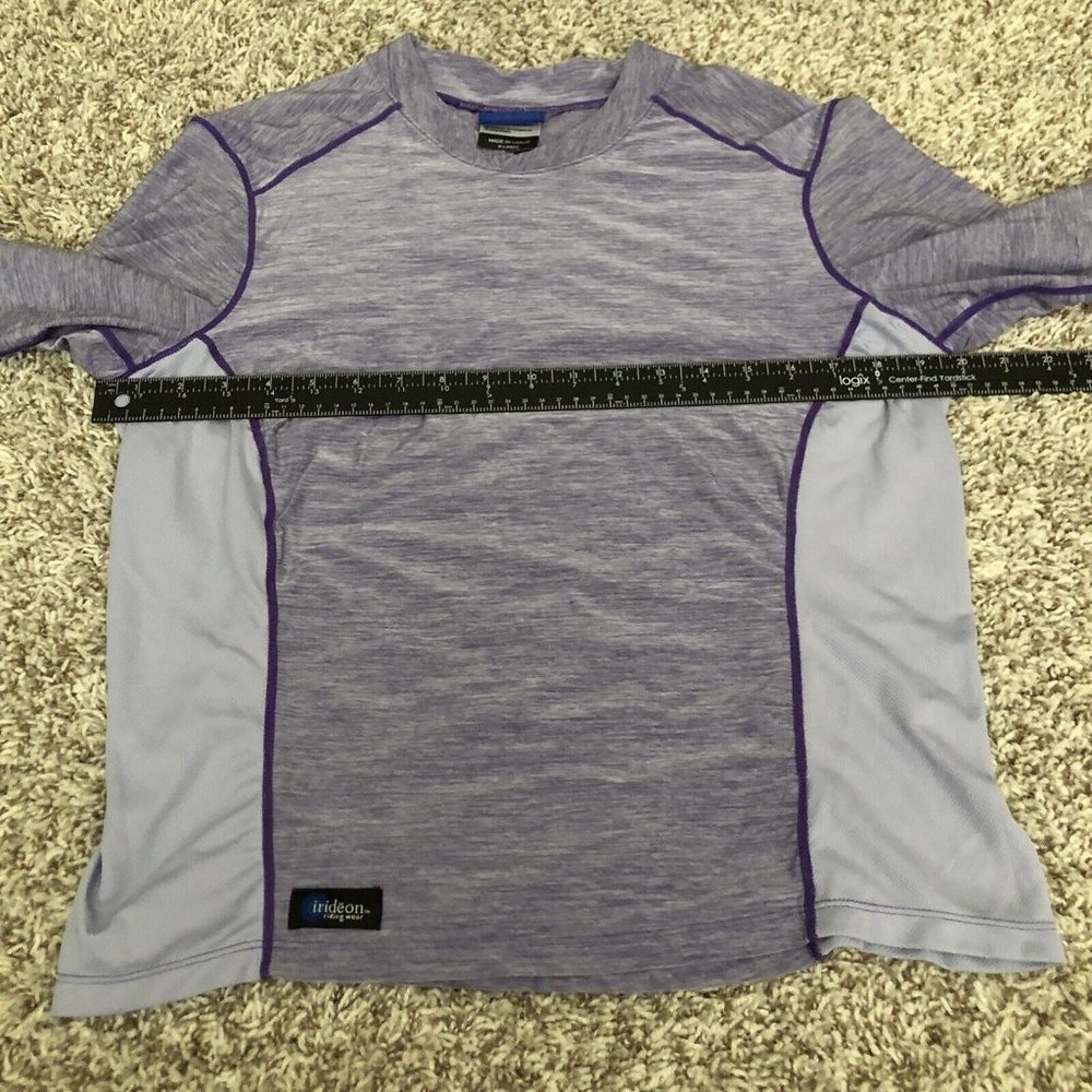 Womens Irideon Riding Wear V Neck Long Sleeve Shirt Purple  Sz XL Vented On Side - Picture 6 of 10